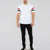T-shirt maniche a righe con stampa personalizzata T-shirt bianca girocollo a maniche corte da uomo sfusa