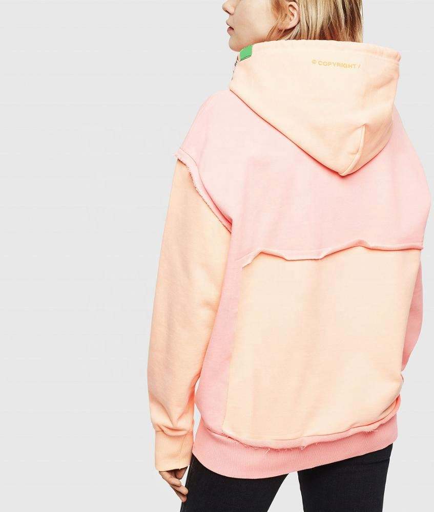 OEM-producent Custom Unisex Bomuld Distressed Engros Farveblok Raw Edge H&aelig;ttetr&oslash;jer Sweatshirt Pullover