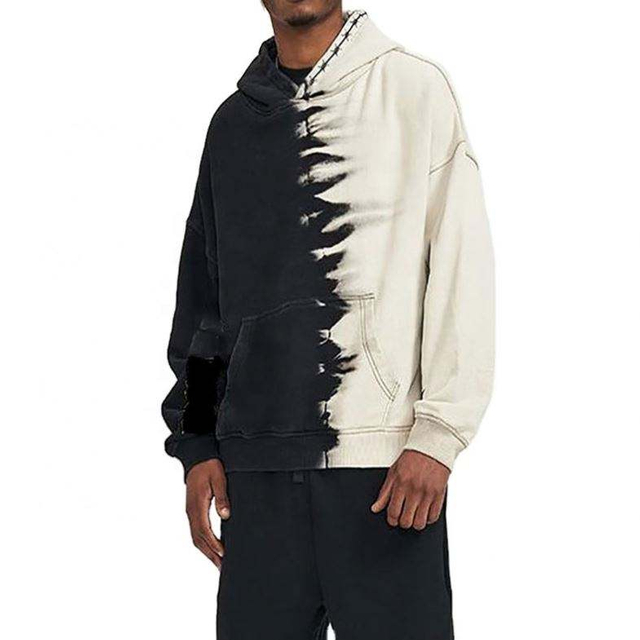 OEM-produsent Custom Color Block Brodery Casual Custom Sweatshirt Overdimensjonerte hettegensere