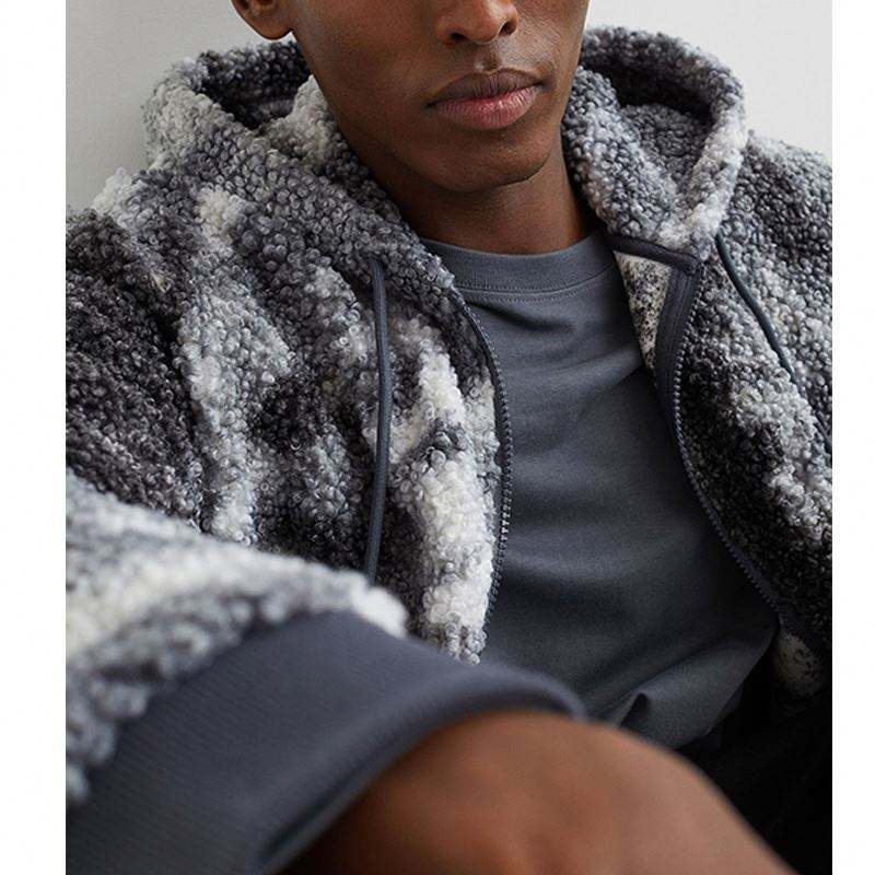 Fabricante OEM personalizado inverno calor moda manga longa streetwear solto cord&atilde;o z&iacute;per casacos masculinos com capuz