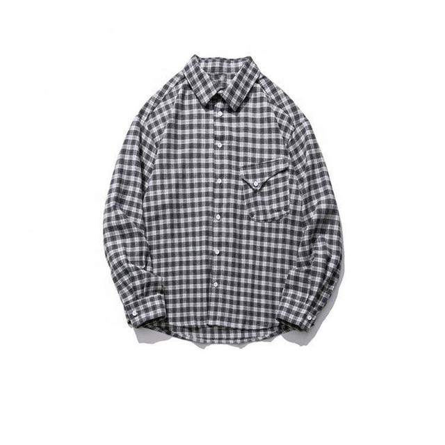 OEM Manufacturer Custom Lapel Men's Shirts Personality Personality Pocket Plaid Shirts For Men Plus Size Men Clothes High Quality Service