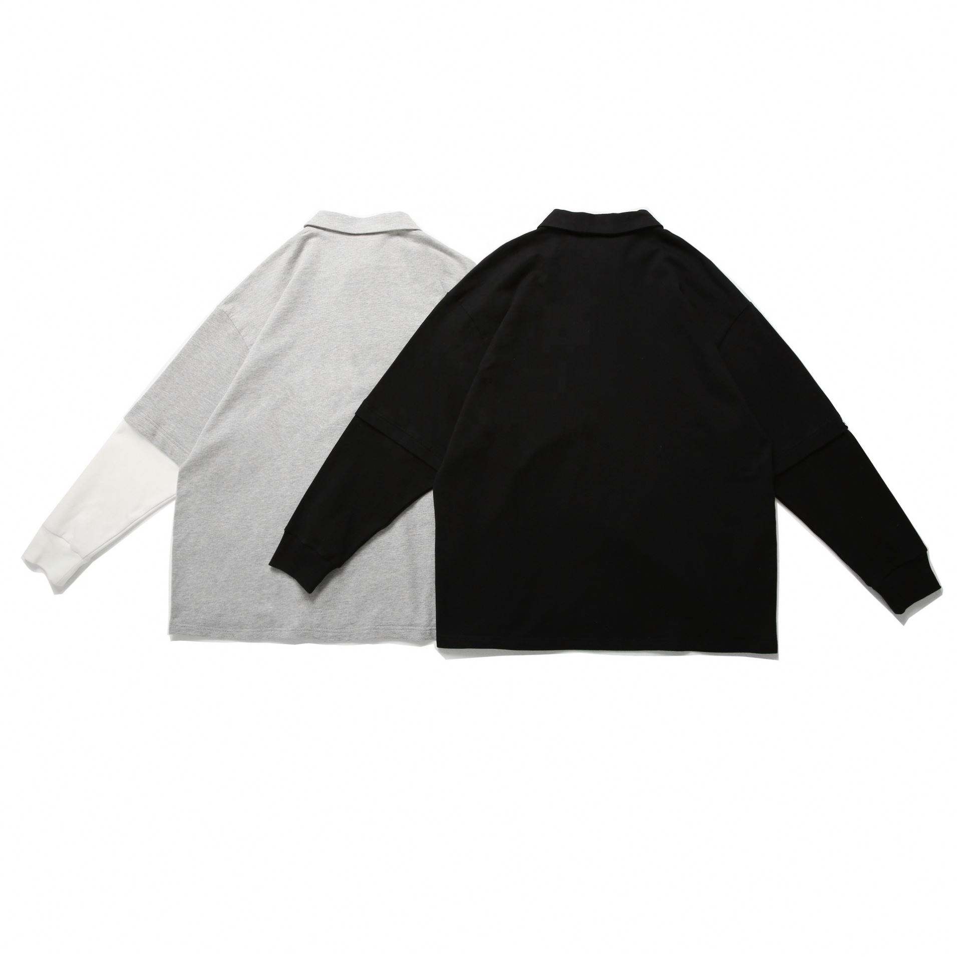 OEM fabricant Service v&ecirc;tements pour hommes personnalit&eacute; mode contraste couleur revers d&eacute;contract&eacute; chemise ample pull &agrave; capuche personnalis&eacute;