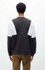 Fabricante OEM personalizado masculino bloco de cores gola redonda moletom com costura dupla contraste cor moletom grande