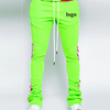 Skinny Pants Colour Block Drawstring Waist Men Stacked Joggers