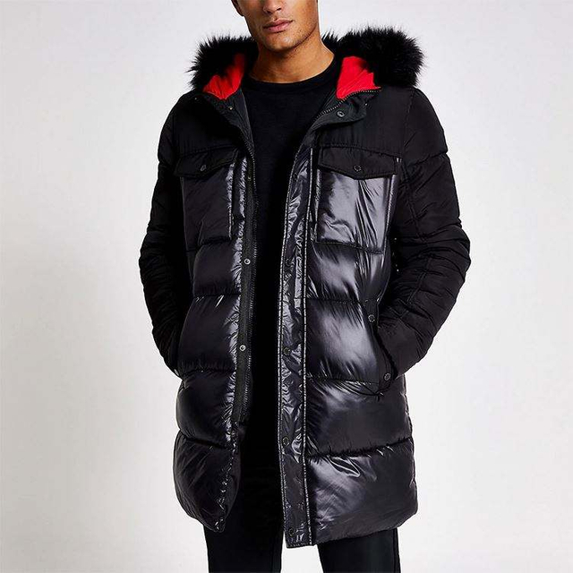 P&aacute;nsk&eacute; zimn&iacute; oblečen&iacute; Dlouh&aacute; větrovka Bunda Bočn&iacute; kapsy Kapuce z uměl&eacute; kožešiny Slim Fit Bunda se zipem Puffer