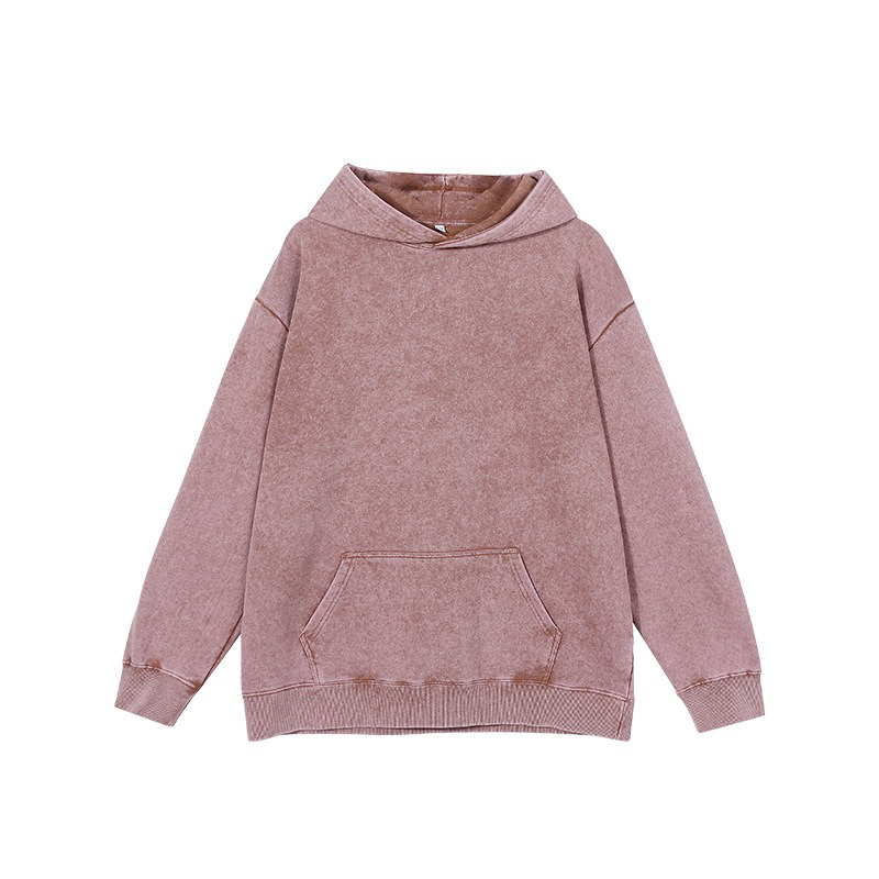 400 Gsm Vintage Streetwear Crewneck Retro Custom Logo Voksfarvet h&aelig;ttetr&oslash;je til m&aelig;nd