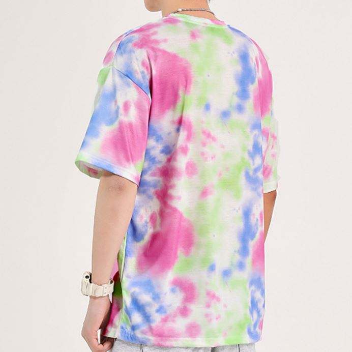 Oem Custom T-Shirt Personnalisable Round Neck T Shirt ແຂນສັ້ນ Tie Dye ພິມຜູ້ຊາຍ 100% Polyester T Shirt