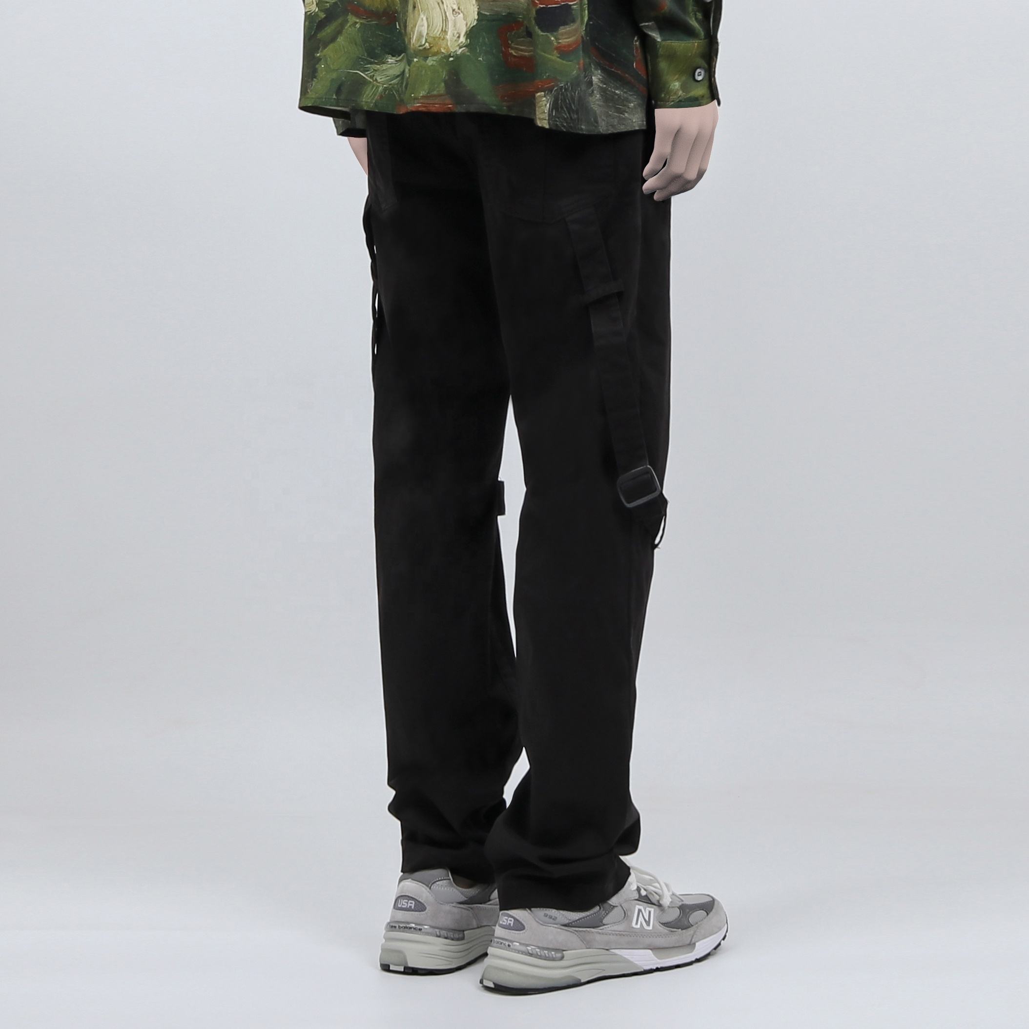 OEM Manufacturer Pocket Cotton Athleisure Custom Rectus Leg Strap et Zipper Cargo Pants