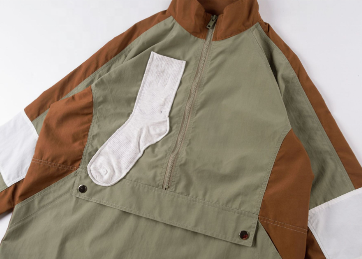 Oem Κατασκευαστής Προσαρμοσμένο Color Block Patchwork Παλτό Casual Plus Sizes Ανδρικό μπουφάν