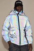 OEM Tillverkare Grossist 3M Reflekterande Tyg Polyester Varm Soft Shell Stickad &auml;rm Quiltad Dragkedja Herr Pufferjacka