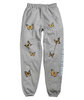 Fabricante OEM em toda a borboleta combinando cal&ccedil;a jogger cinza velo lateral logotipo suor cal&ccedil;a personalizada