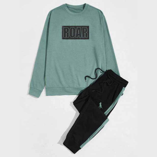 Set professionale personalizzato in due pezzi Tuta da uomo Felpa con stampa grafica con lettera Set da jogging