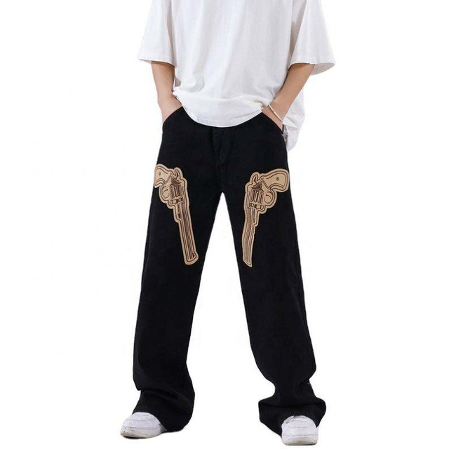 OEM-fabrikant Aangepast logo Cargobroek Applique Wijde pijpen Broek Straat Losse overalls Casual broek Broeken voor heren 2022 Nieuw