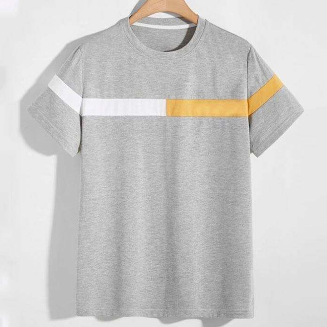 Engros Custom Private Label T-shirt Farveblok Rundhalset M&aelig;nd Sommer Letv&aelig;gts 180 Gsm T-shirts