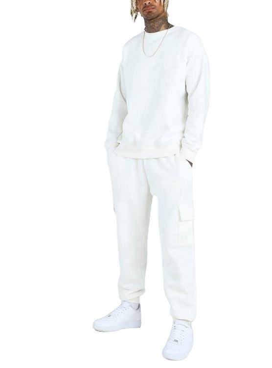 High Fashion 100% Cotton Loose Mens Sweatsuit Tracksuit အမျိုးသား Sweatshirt Jogger Set