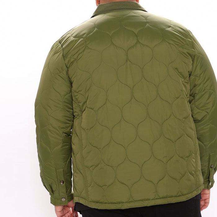 Engros m&aelig;nd jakker vinter trykknap lukning front army gr&oslash;nne m&aelig;nds quiltede jakker