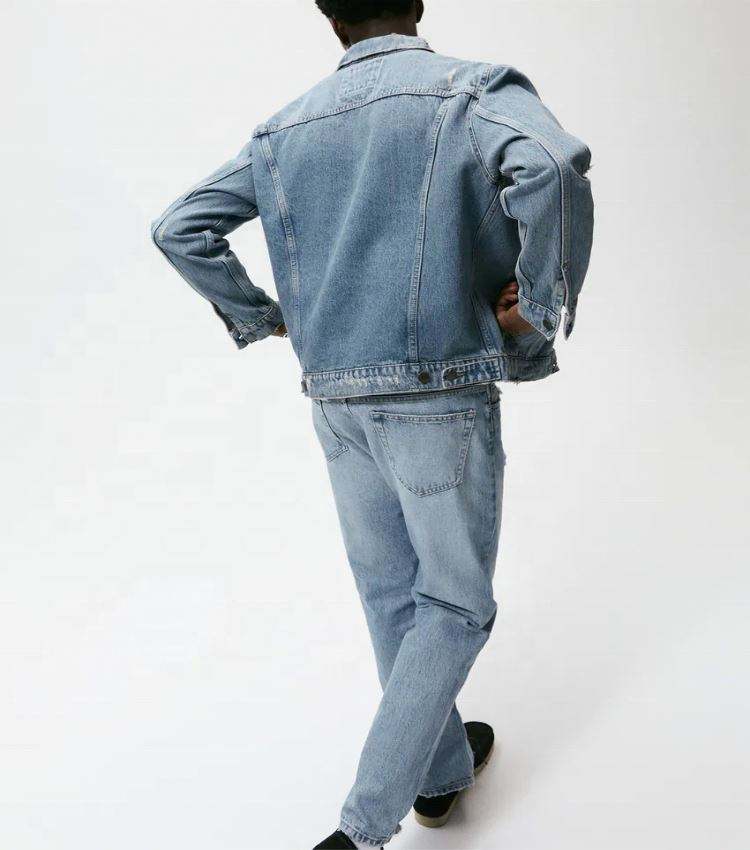 OEM-producent Custom Herre Bomuld Streetwear Button Up Vintage Distressed Jean Denimjakke
