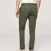 OEM servis P&aacute;nsk&eacute; bavlněn&eacute; Pohodln&eacute; kalhoty slim Fit Chinos Army zelen&eacute; s poutky na opasek