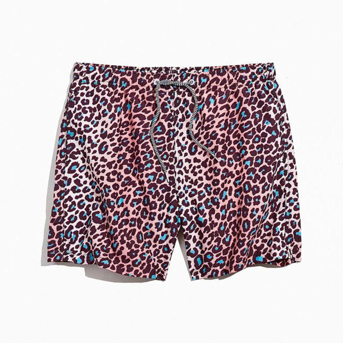 Seluar Pendek Gim Fesyen Baru Musim Panas Seluar Pendek Renang Lelaki Allover Seluar Pendek Pantai Lelaki Bercetak Leopard