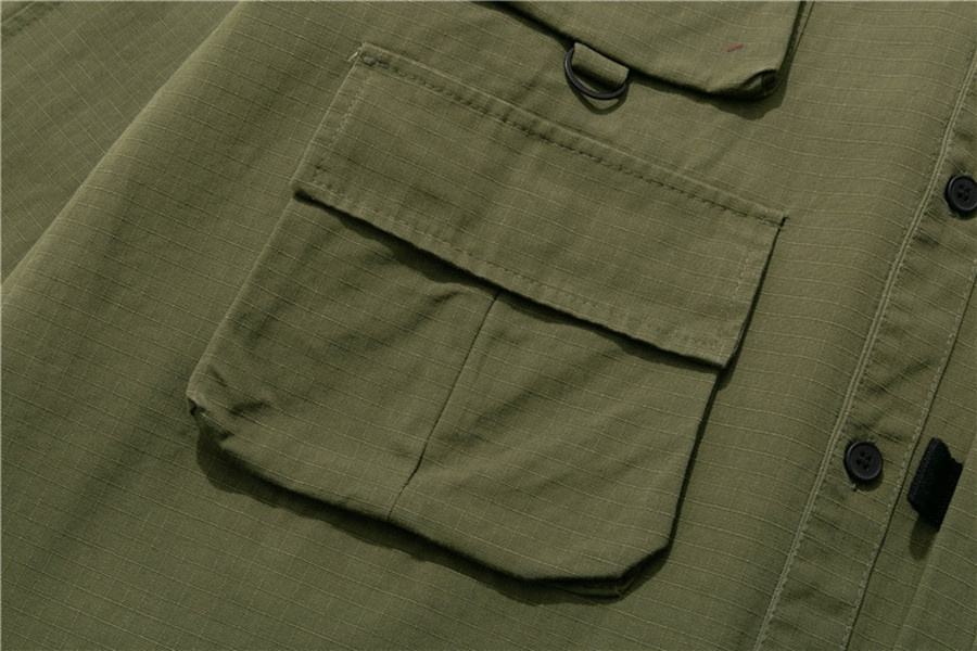 OEM 제조업체 맞춤형 남성 셔츠 멀티 포켓 셔츠 도시 야외 카고 셔츠