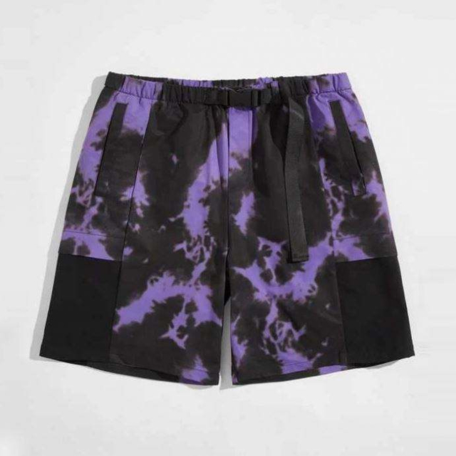New Fashion Gym šortky přezka s p&aacute;skem v pase kravata s barevn&yacute;m potiskem polyester p&aacute;nsk&eacute; letn&iacute; boxerky
