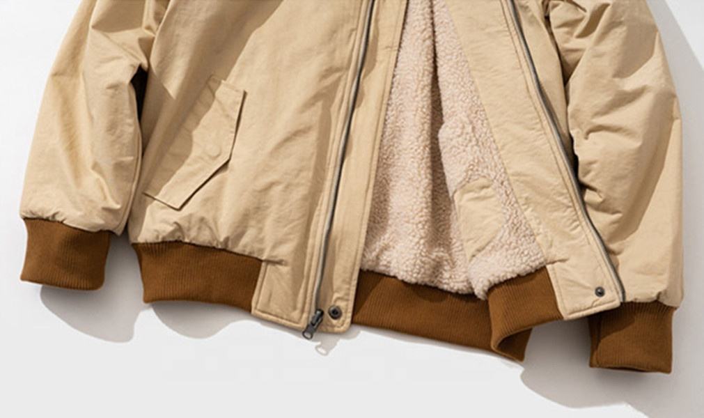 OEM-tillverkare Anpassad m&auml;ns stativkrage Casual lammdun baseballjacka