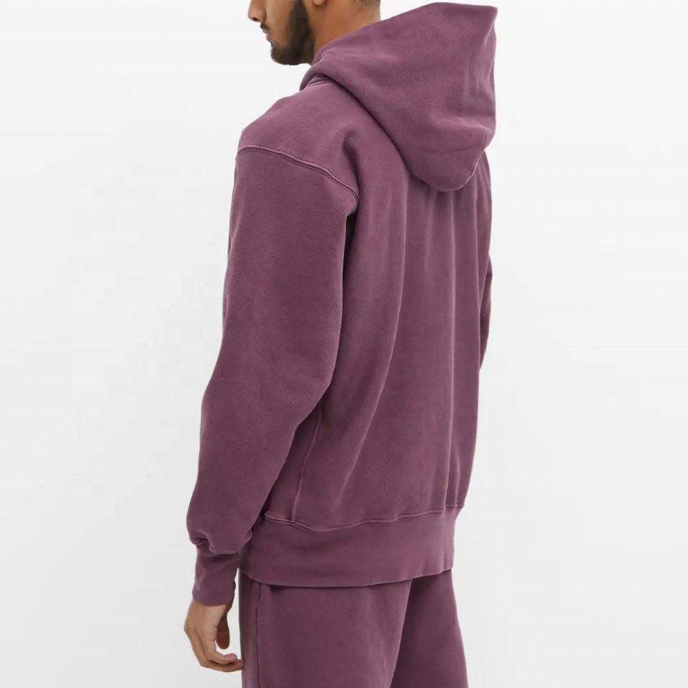 Fabricant OEM sans cordon de serrage, sweat-shirt teint en v&ecirc;tement surdimensionn&eacute;, 100% coton, sweat &agrave; capuche lav&eacute; Vintage