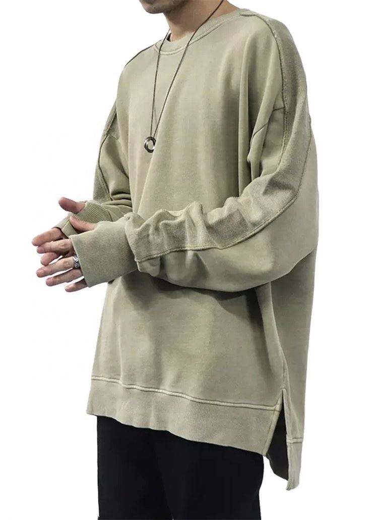 Fabricante oem logotipo personalizado de boa qualidade simples manga longa jumper liso cor s&oacute;lida algod&atilde;o oversize pul&ocirc;ver para homem 2022 novo