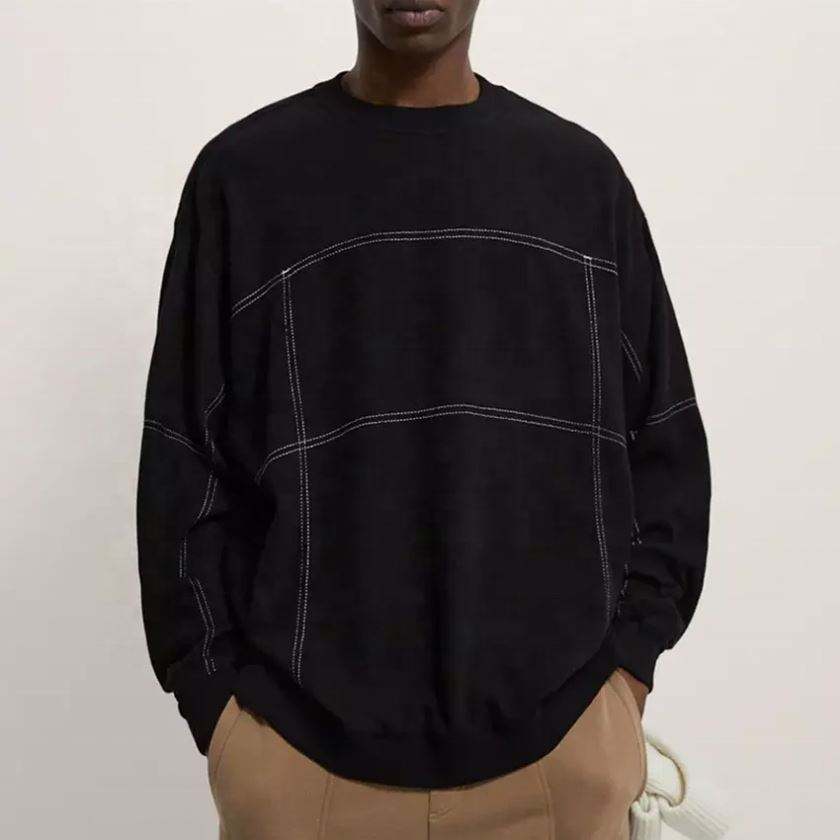 Pull &agrave; manches longues pour hommes, fabricant OEM, French Terry, mode Street, sweat-shirt vierge uni