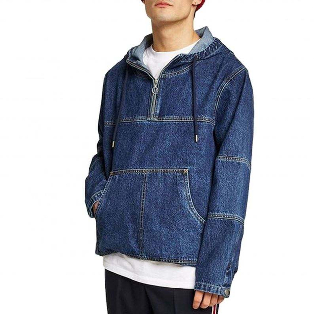 Sudadera con capucha de gran tama&ntilde;o para hombre 100% del jersey del dril de algod&oacute;n del remiendo de la media cremallera del algod&oacute;n de encargo del fabricante del OEM