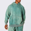 Fabricant OEM personnalis&eacute; de haute qualit&eacute;, surdimensionn&eacute;, uni, lourd, &eacute;pais, vert, Vintage, lav&eacute;, pull &agrave; capuche