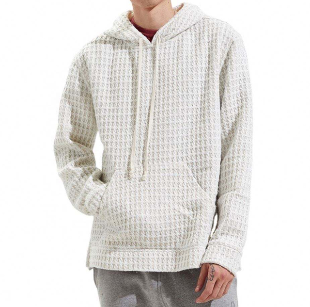 OEM Manufacturer Custom Miesten uusi vohvelikangashuppari Unisex Loose Fit Drop Shoulder vohvelihuppari