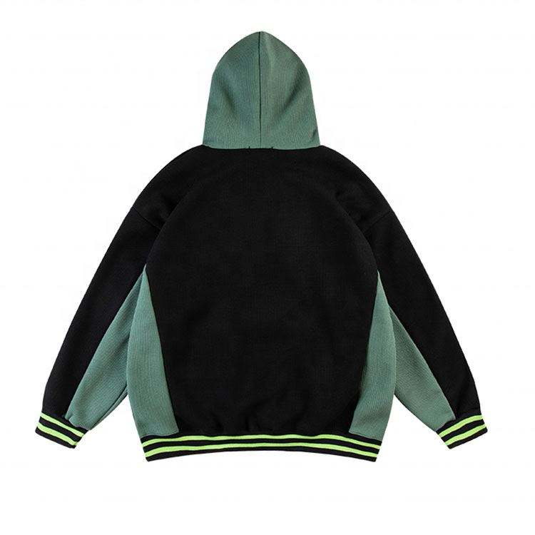 مصنع OEM جودة عالية مخصصة شعار التطريز 3D الأزياء المرقعة البلوز اثنين من لون لهجة هوديس الرجال