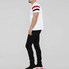 T-shirt maniche a righe con stampa personalizzata T-shirt bianca girocollo a maniche corte da uomo sfusa