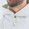 Fabricante OEM com bot&atilde;o de press&atilde;o personalizado Hoodies masculinos pesados ​​100% algod&atilde;o pul&ocirc;ver simples roupas com capuz de grandes dimens&otilde;es