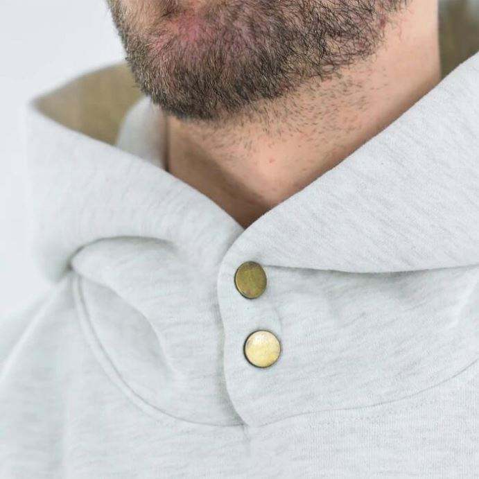 Fabricante OEM com bot&atilde;o de press&atilde;o personalizado Hoodies masculinos pesados ​​100% algod&atilde;o pul&ocirc;ver simples roupas com capuz de grandes dimens&otilde;es