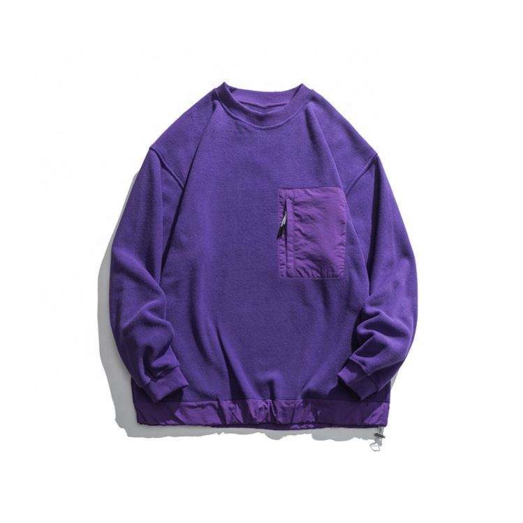 الشركة المصنعة OEM عالية الجودة هوديس رجالي فارغ كم طويل شعار مخصص مطبوعة المتضخم Crewneck البلوز بلوزات للرجال