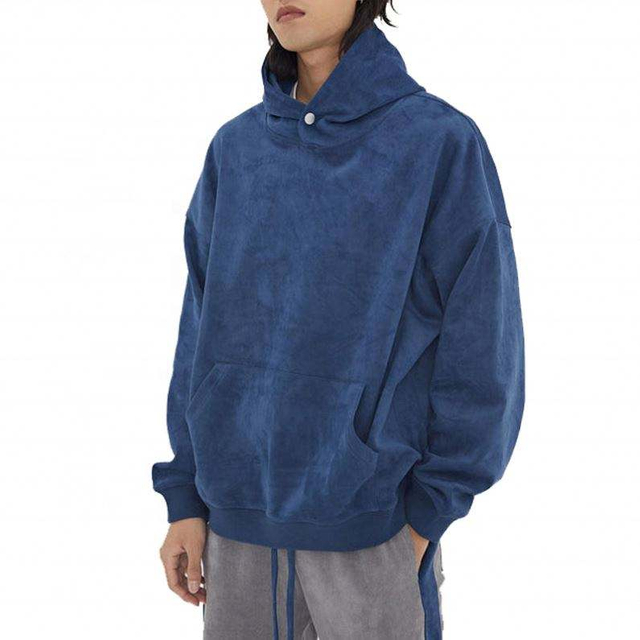 OEM v&yacute;robca Custom Logo Oversized Streetwear Bavlnen&yacute; pul&oacute;ver Vysok&aacute; kvalita Plain Blank Faux Suede Mikiny pre mužov