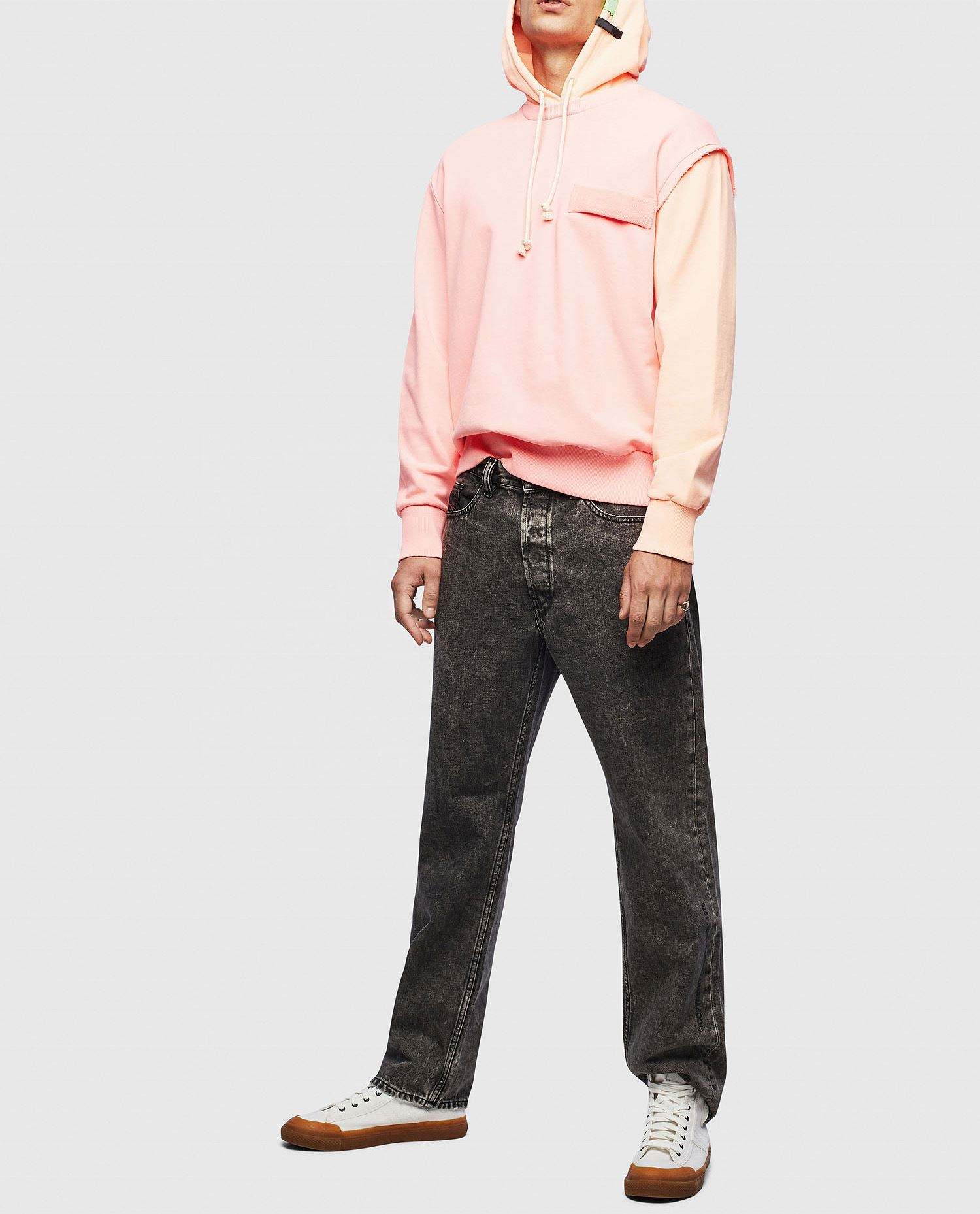 OEM-producent Custom Unisex Bomuld Distressed Engros Farveblok Raw Edge H&aelig;ttetr&oslash;jer Sweatshirt Pullover