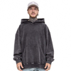 Fabricante OEM personalizado franc&ecirc;s Terry moletom com capuz pul&ocirc;veres pesados ​​sem cord&atilde;o com capuz lavagem com &aacute;gua casacos masculinos vintage pesados