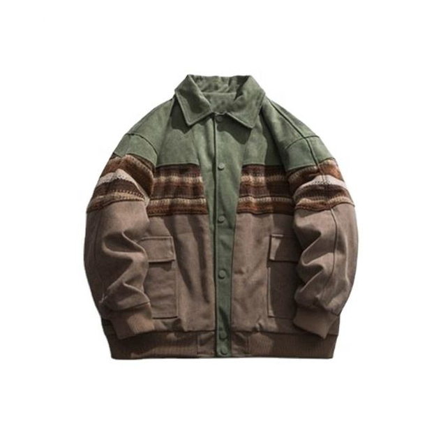 Oem V&yacute;robce Custom P&aacute;nsk&aacute; Vintage Pop Patchwork Barva Lapel Bavlněn&aacute; bunda