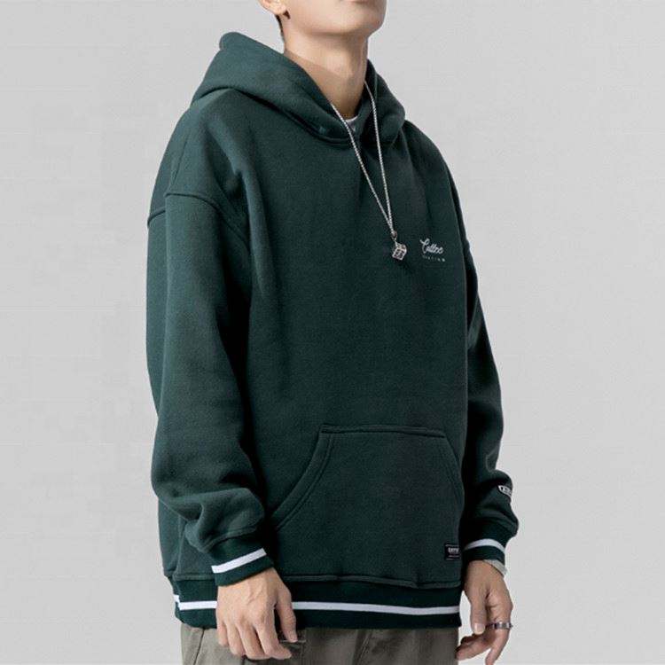 OEM 제조 업체 도매 사용자 정의 로고 수 놓은 남성 겨울 빈 면화 기술 양털 패션 후드 남성용