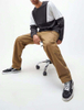 OEM v&yacute;robce Custom Men Color Block Crew Neck mikina s dvojit&yacute;m proš&iacute;v&aacute;n&iacute;m Kontrastn&iacute; barva Oversized mikina