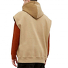ຜູ້ຜະລິດ OEM Custom Heavyweight Oversized Color Block Detachable Sleeves One Third Zipper Hoodies Pullover