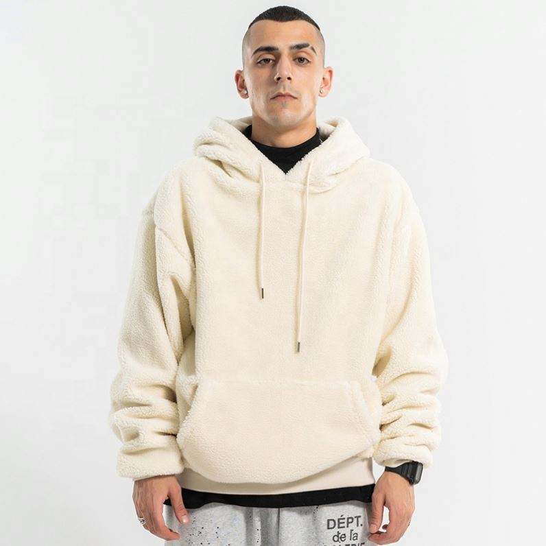Fabricante OEM, sudadera con capucha de manga larga de gran tama&ntilde;o, estilo callejero de poli&eacute;ster polar de moda personalizada de alta calidad para hombres y mujeres