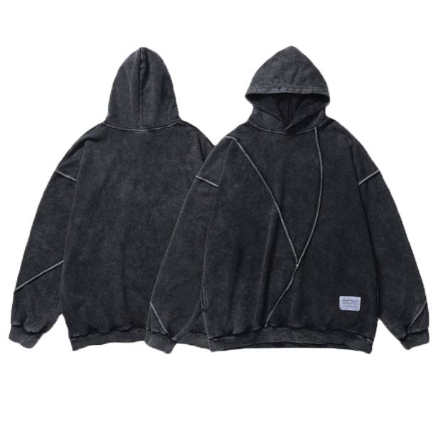 &Aacute;o hoodie nam c&oacute; k&iacute;ch thước qu&aacute; khổ giặt axit tương phản
