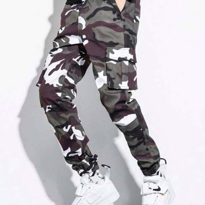 Custom Streetwear Camo Printed Flap Pocket Cargo Pants p&aacute;nsk&eacute;