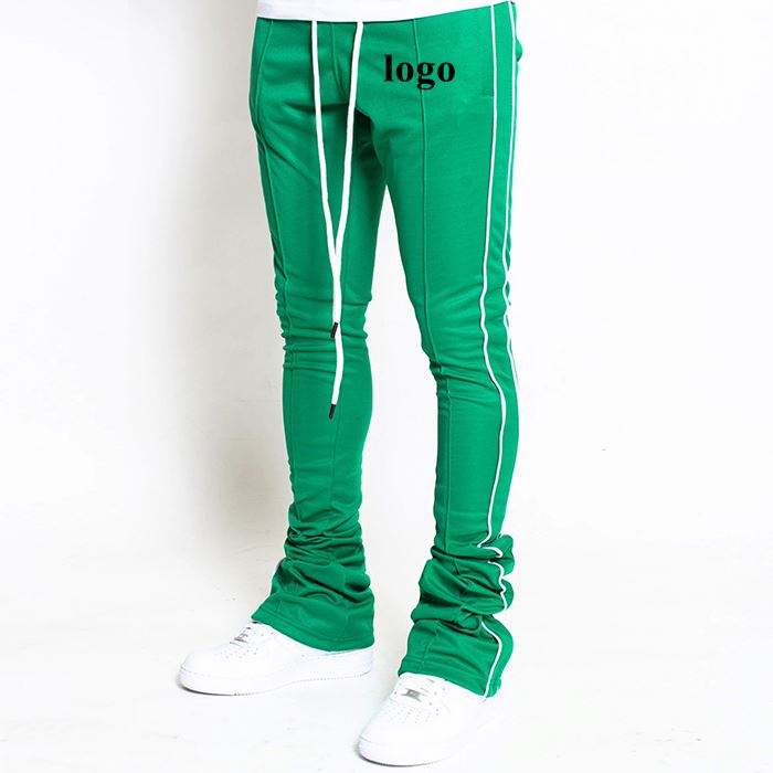 Skinny Pants Color Block Dragsko Midja M&auml;n Staplade Joggers