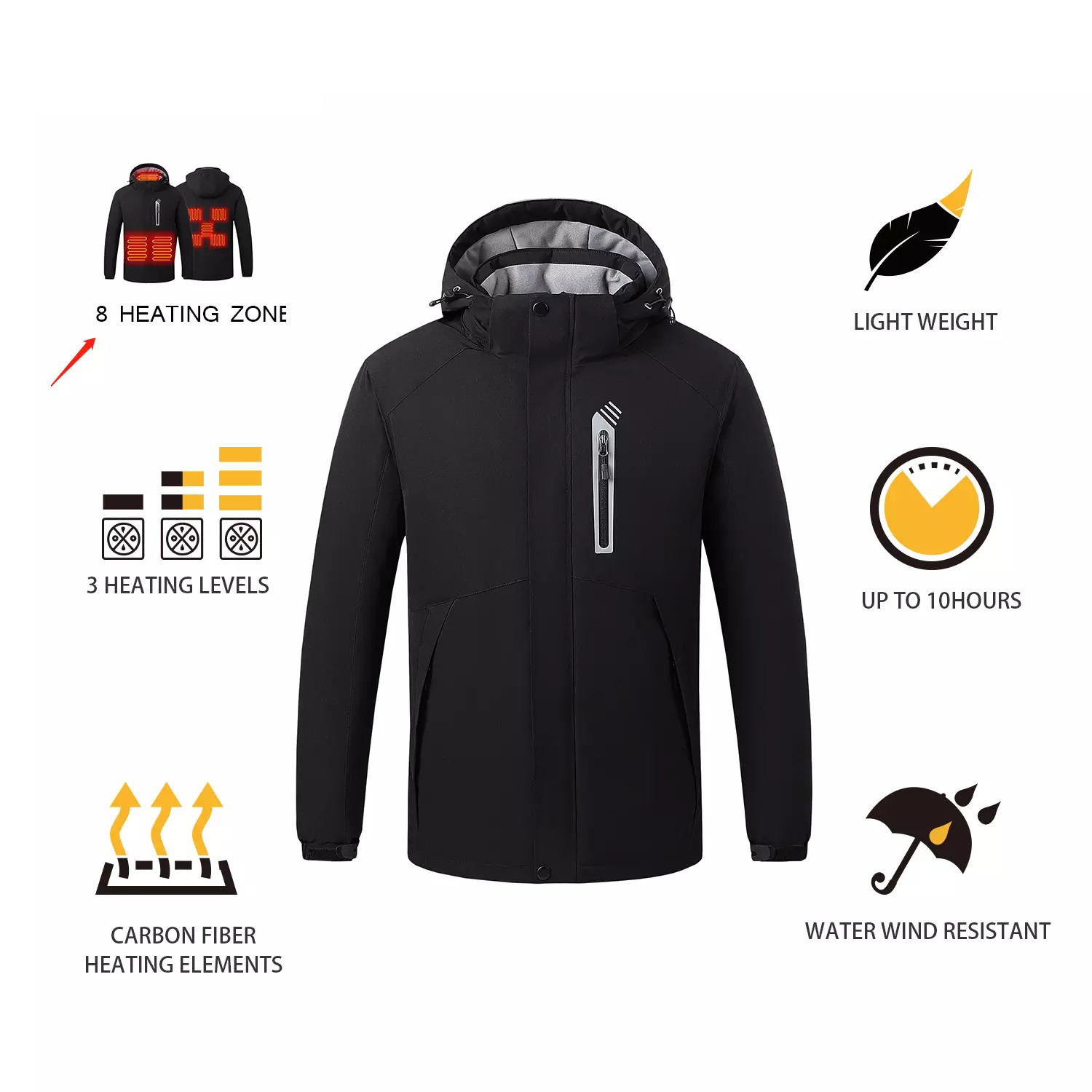 Tutus Hiems Calida Tunica IMPERVIUS USB Connector Hunting Outdoor calefacientis Rechargeable altilium calefacta Jacket