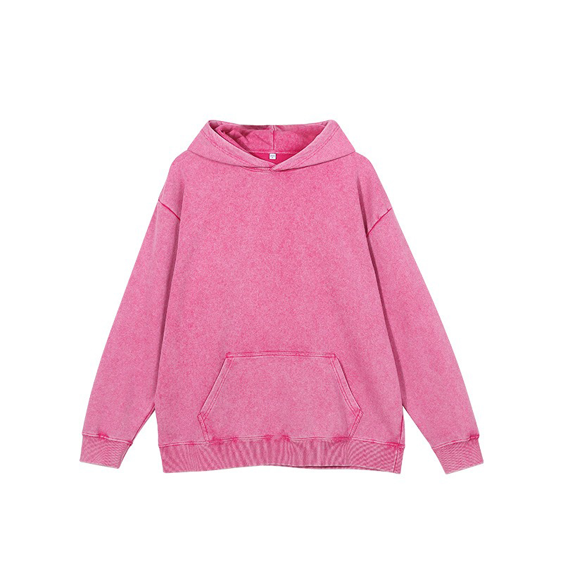 400Gsm Vintage Streetwear Crewneck Retro Custom Logo Men's Wax ย้อม Hoodie